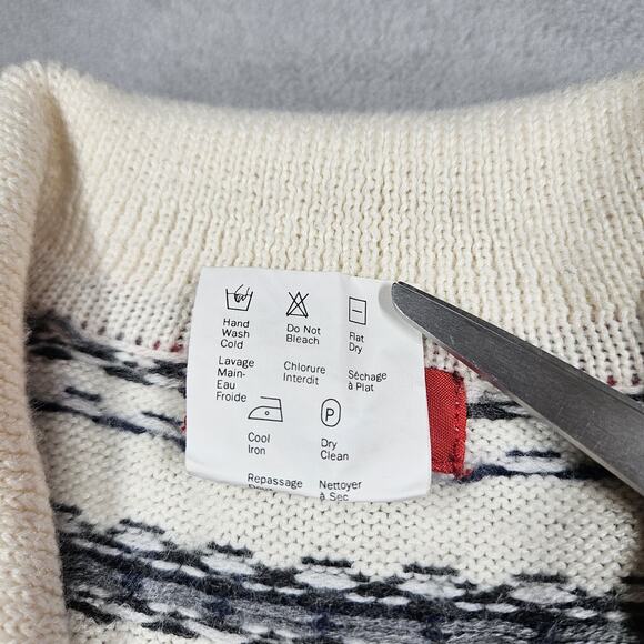 Vintage Esprit Sweater Womens Medium Snowflakes Christmas Wool Blend Preppy - Picture 5 of 11